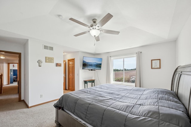 1005 Hope Ave, Jordan, MN 55352 - bedroom featuring light colored carpet, ceiling fan, and baseboards