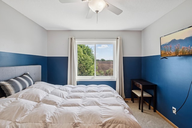 1005 Hope Ave, Jordan, MN 55352 - bedroom with carpet floors, a ceiling fan, and baseboards