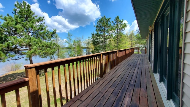 deck with a lawn