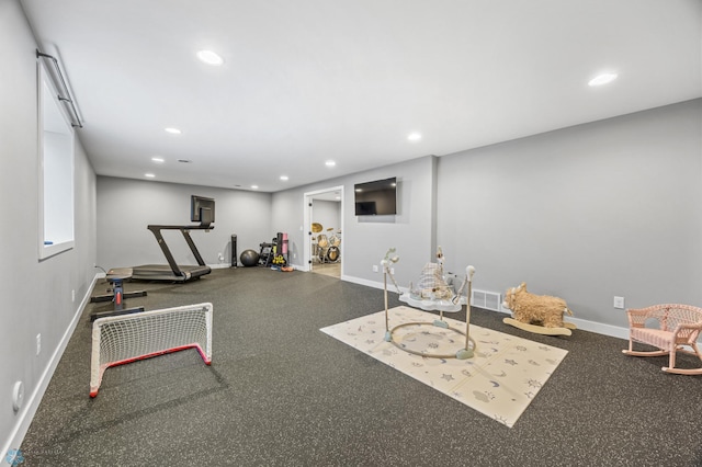 1991 69th Ave S, Fargo, ND 58104 - exercise room with baseboards and recessed lighting