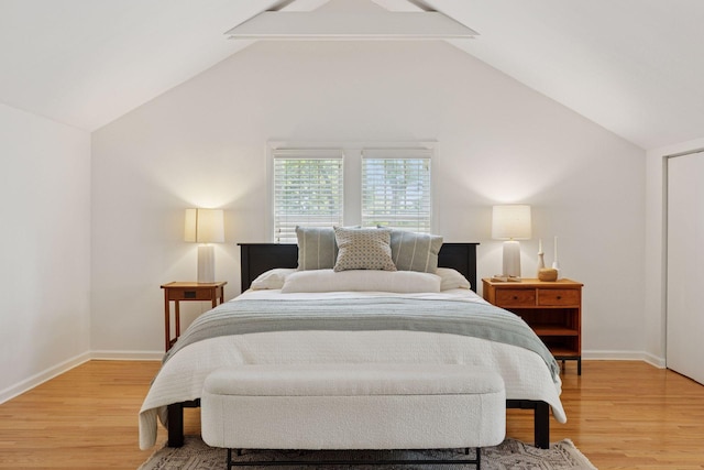 3313 Yosemite Ave S, Saint Louis Park, MN 55416 - bedroom featuring light wood-type flooring, lofted ceiling, and baseboards