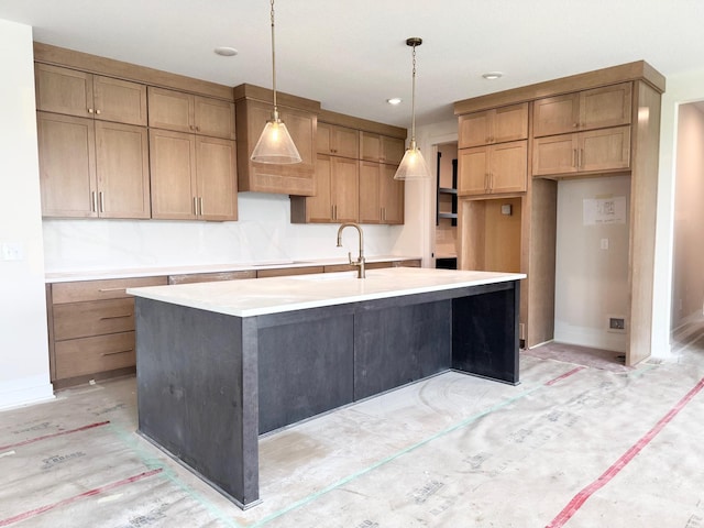 17970 103rd Ave N, Maple Grove, MN 55311 - kitchen with a center island with sink, pendant lighting, light countertops, and recessed lighting