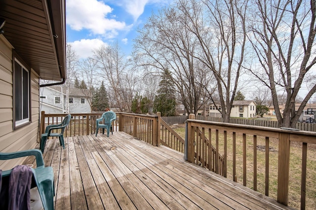 deck featuring a residential view