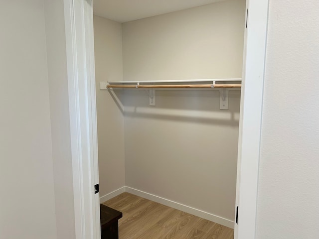 spacious closet featuring light wood-type flooring