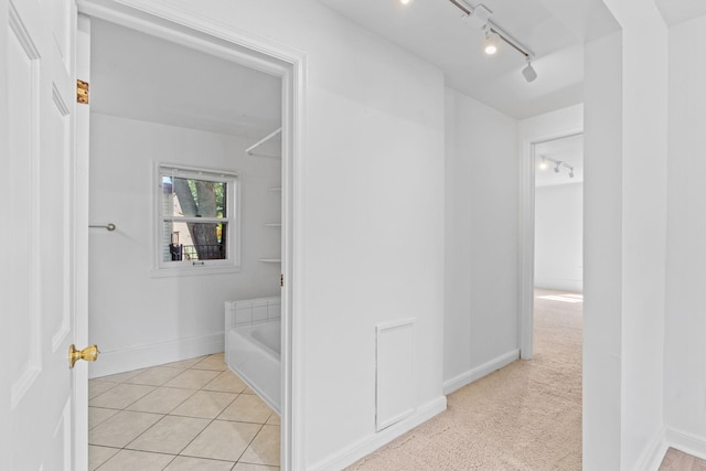 2216 57th St, Minneapolis, MN 55419 - full bathroom featuring rail lighting, bathtub / shower combination, and tile patterned floors