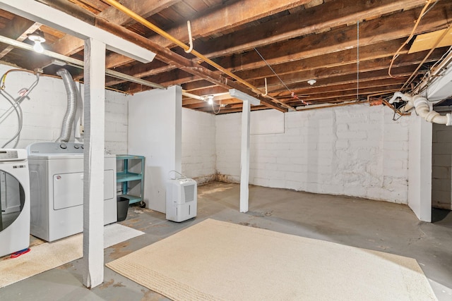 2216 57th St, Minneapolis, MN 55419 - unfinished basement with washer and clothes dryer