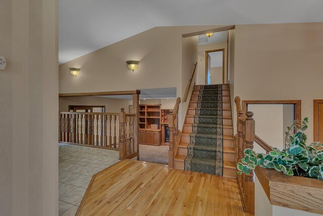17473 Fairway Cir, Cold Spring, MN 56320 - stairs with lofted ceiling