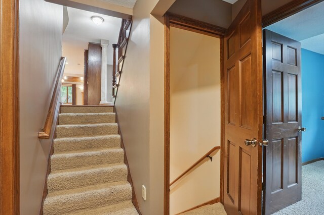 8681 144th Street Ct, Apple Valley, MN 55124 - stairs featuring carpet and baseboards