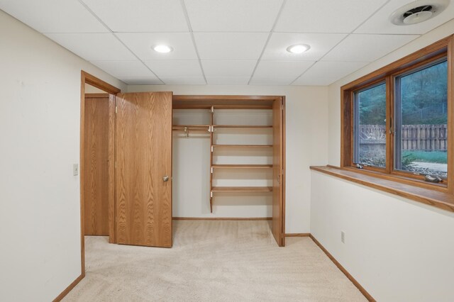 8681 144th Street Ct, Apple Valley, MN 55124 - walk in closet featuring light carpet and a paneled ceiling