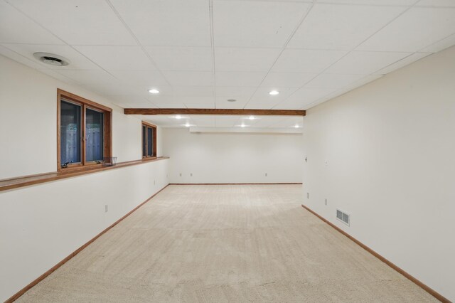 8681 144th Street Ct, Apple Valley, MN 55124 - unfurnished room with carpet flooring, recessed lighting, a paneled ceiling, and baseboards