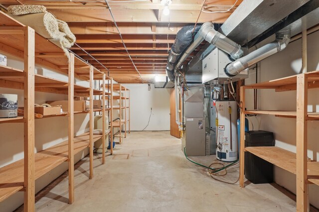 8681 144th Street Ct, Apple Valley, MN 55124 - unfinished basement featuring gas water heater and heating unit