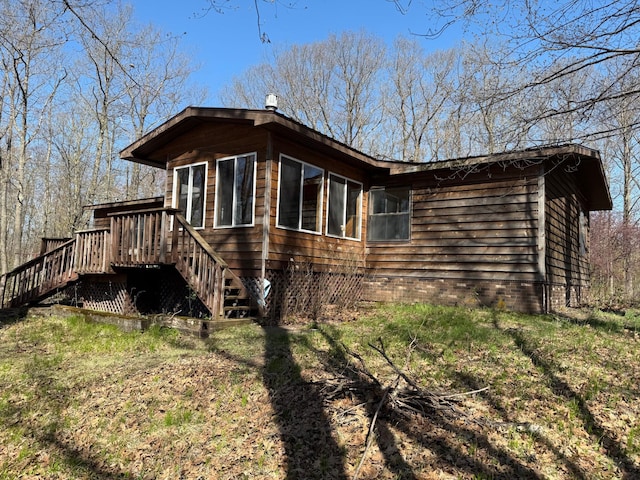 1940 Soper Lake Ln, Clear Creek Unorg Terr, MN 55749 - view of side of property with stairway and a deck