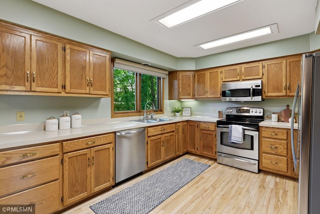 12762 Foliage Ave, Apple Valley, MN 55124 - kitchen with stainless steel appliances, light wood-style floors, and light countertops