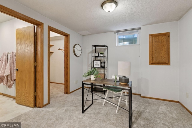 12762 Foliage Ave, Apple Valley, MN 55124 - office space featuring light colored carpet, a textured ceiling, and baseboards
