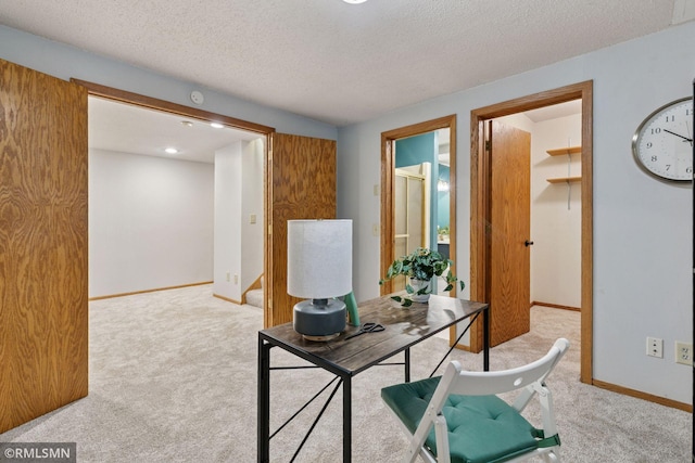 12762 Foliage Ave, Apple Valley, MN 55124 - carpeted office space with a textured ceiling, baseboards, and recessed lighting