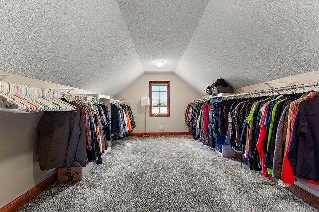 W10415 521st Ave, Prescott, WI 54021 - walk in closet featuring vaulted ceiling and carpet flooring