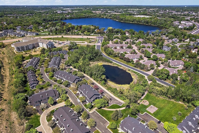 aerial overview of property's location with a nearby body of water