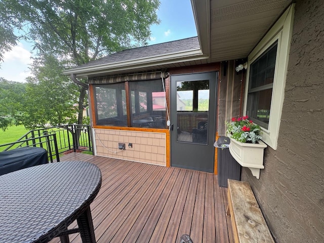 8300 263rd St, Saint Cloud, MN 56301 - wooden terrace with a sunroom