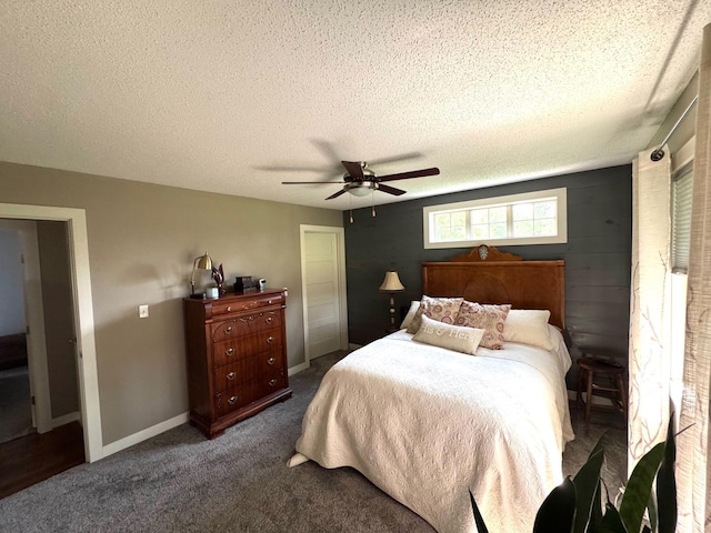 8300 263rd St, Saint Cloud, MN 56301 - bedroom with ceiling fan, a textured ceiling, and carpet flooring