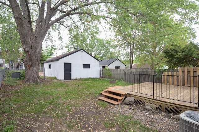 1459 Maywood St, Saint Paul, MN 55117 - fenced backyard with a deck and central air condition unit