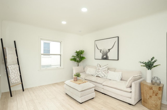 1459 Maywood St, Saint Paul, MN 55117 - living room featuring light wood-style flooring, recessed lighting, and baseboards