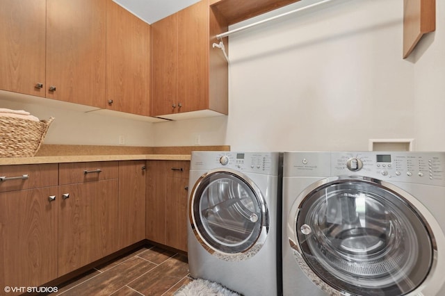 23380 127th St, Glenwood, MN 56334 - washroom featuring cabinet space and washing machine and clothes dryer