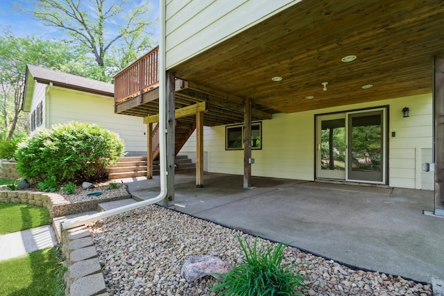 13073 Eldorado St NE, Blaine, MN 55449 - view of patio with stairway and a wooden deck