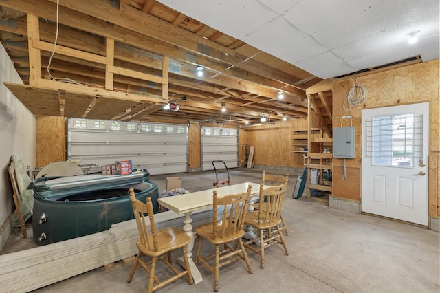 garage featuring electric panel