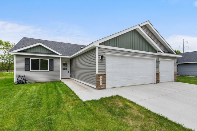 508 14th St NW, Waseca, MN 56093 - single story home featuring board and batten siding, concrete driveway, a garage, and a shingled roof