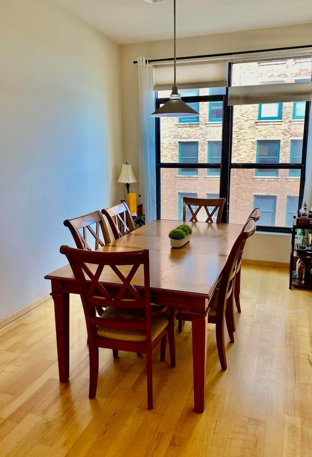 270 4th St E Unit 402, Saint Paul, MN 55101 - dining room with light wood-type flooring, a fireplace, and baseboards