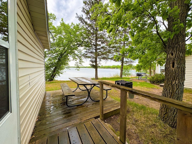 27621 83 Unit 2, Battle Lake, MN 56515 - wooden terrace with a water view