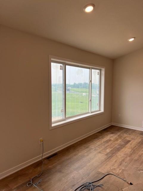 1483 Grand View Ln SE, Mazeppa, MN 55956 - unfurnished room featuring wood finished floors and recessed lighting