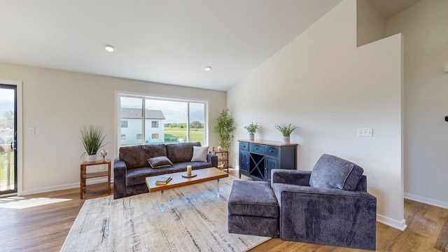 1483 Grand View Ln SE, Mazeppa, MN 55956 - living room with wood finished floors and vaulted ceiling