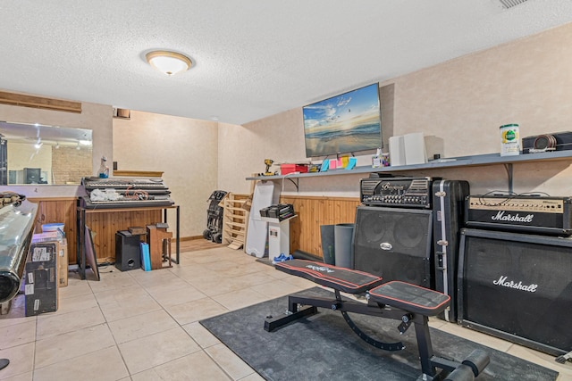 7912 Hillside Trl S, Cottage Grove, MN 55016 - office area featuring light tile patterned flooring and a textured ceiling