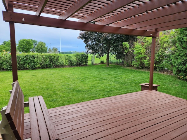 2714 Colleen St NE, Rochester, MN 55906 - deck featuring a fenced backyard and a pergola