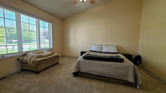 2714 Colleen St NE, Rochester, MN 55906 - carpeted bedroom featuring lofted ceiling and ceiling fan
