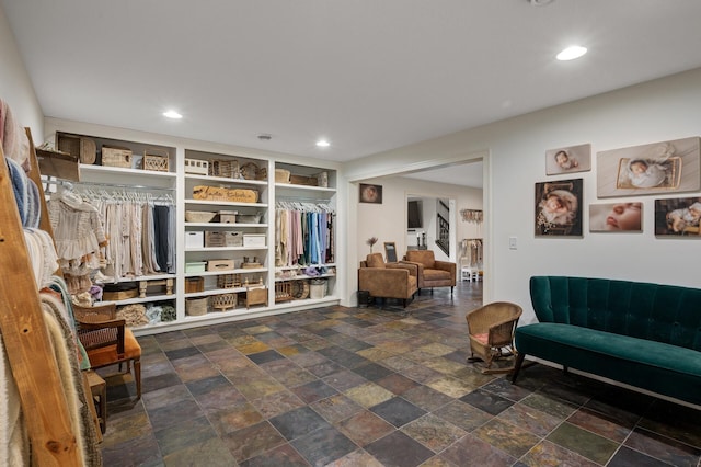 4756 121st Ave NE, Blaine, MN 55449 - sitting room with stone finish flooring and recessed lighting