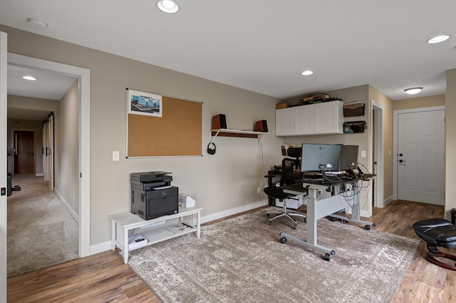 4756 121st Ave NE, Blaine, MN 55449 - office space featuring wood finished floors, recessed lighting, and baseboards