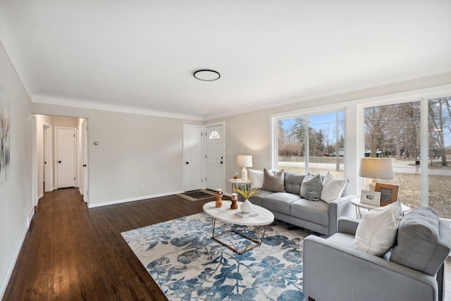 761 Labore Rd, Little Canada, MN 55117 - living area featuring baseboards and dark wood finished floors