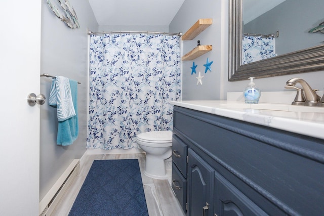 30202 Shady Ln, Detroit Lakes, MN 56501 - full bath with vanity, toilet, and curtained shower