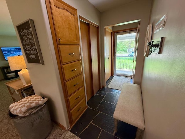 725 8th St NE, Staples, MN 56479 - hall featuring stone tile floors and baseboards