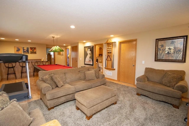 124 Waynesborough Way, Mankato, MN 56001 - living area featuring recessed lighting, billiards, and carpet flooring