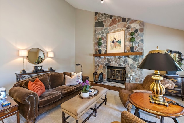 9378 Olympia Dr, Eden Prairie, MN 55347 - living room with lofted ceiling and a fireplace