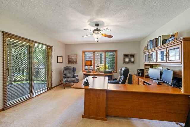 9378 Olympia Dr, Eden Prairie, MN 55347 - office space with a ceiling fan, light colored carpet, and a textured ceiling