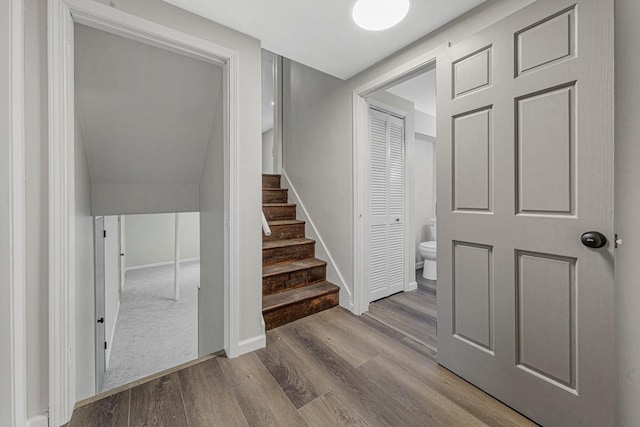 3633 Robinwood Ter, Minnetonka, MN 55305 - stairs with wood finished floors and baseboards