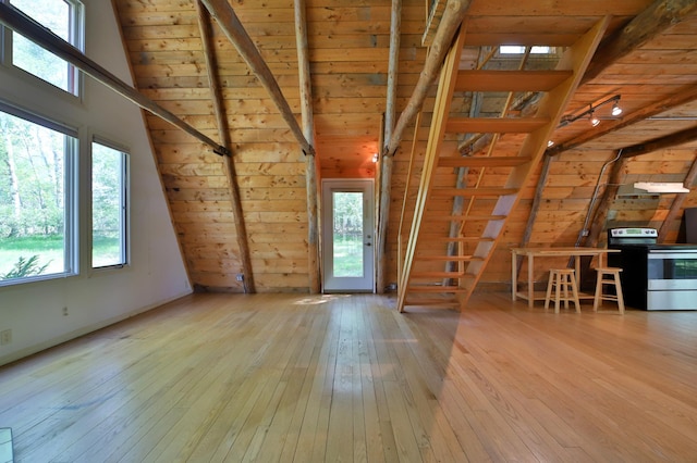28435 392nd St, Browerville, MN 56438 - entrance foyer featuring hardwood / wood-style flooring and wooden ceiling
