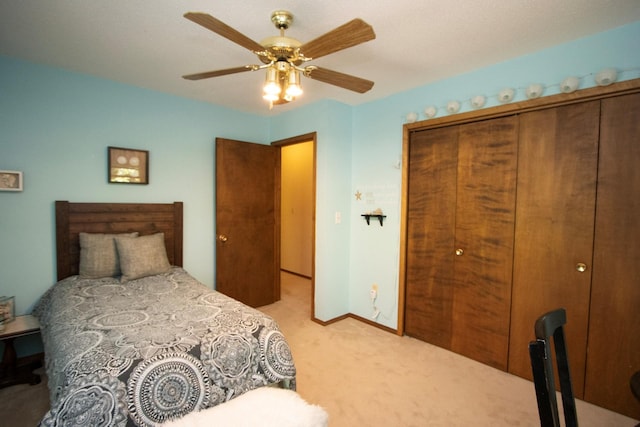 196 Mary Cir, North Mankato, MN 56003 - carpeted bedroom with a closet and ceiling fan