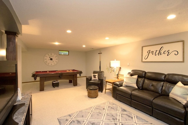 196 Mary Cir, North Mankato, MN 56003 - living area featuring recessed lighting, carpet flooring, and billiards