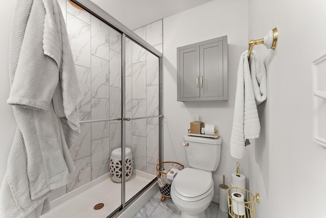 870 Mount Curve Blvd Unit F, Saint Paul, MN 55116 - full bath with marble look tiles, toilet, and a stall shower