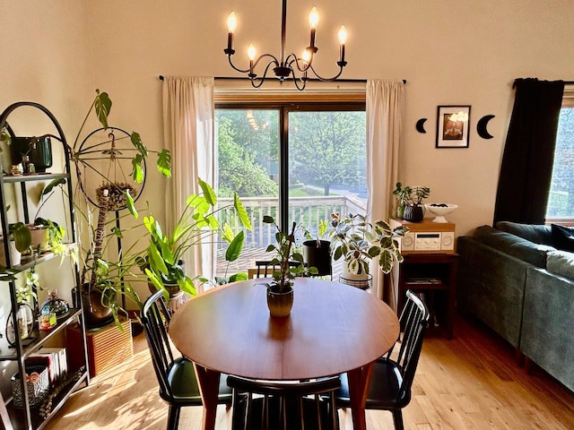 6640 Falstaff Rd, Woodbury, MN 55125 - dining space with a chandelier and light wood finished floors